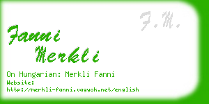 fanni merkli business card